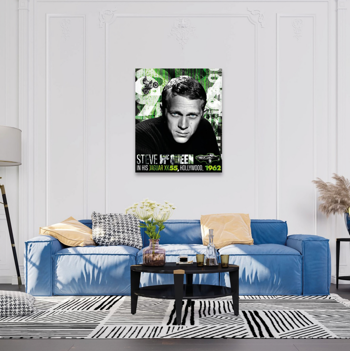 Tableau steve McQueen jaguar XKSS