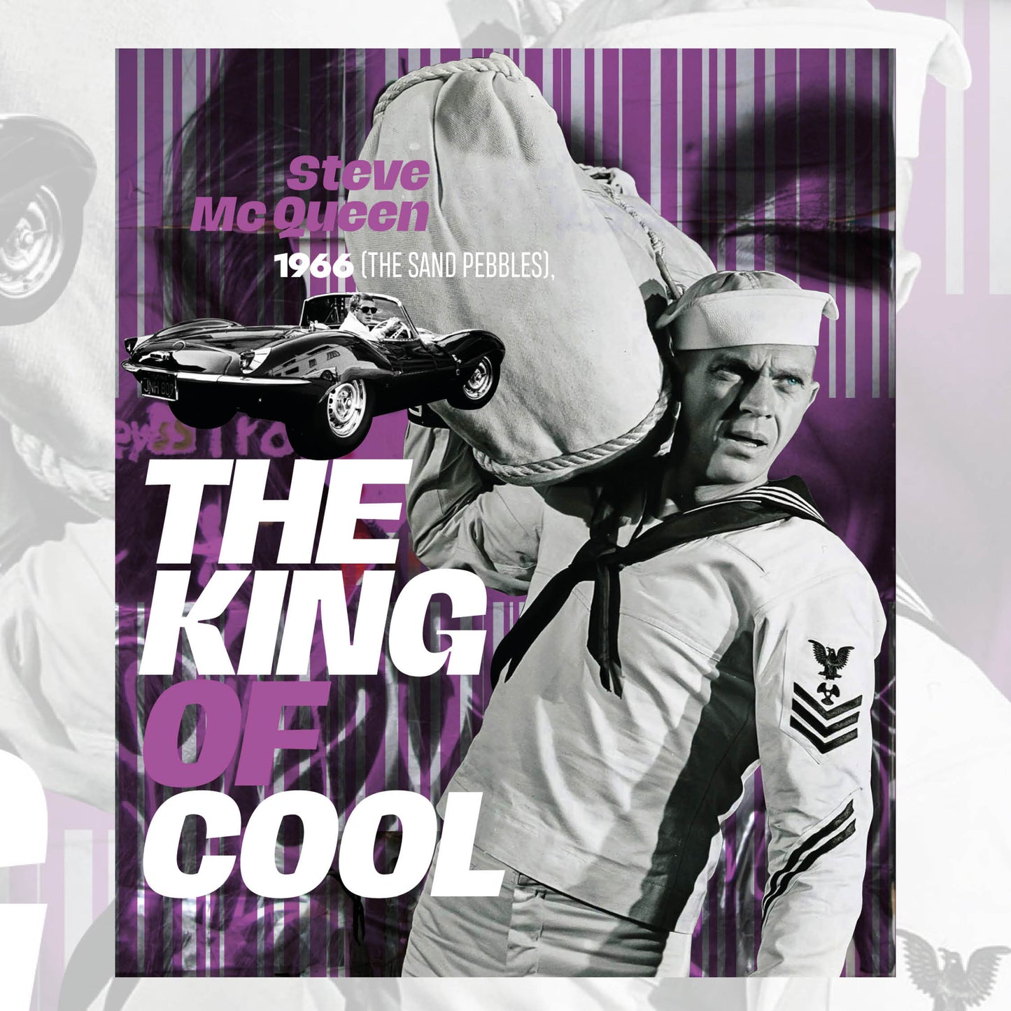 Tableau steve McQueen street art decoration The king of cool