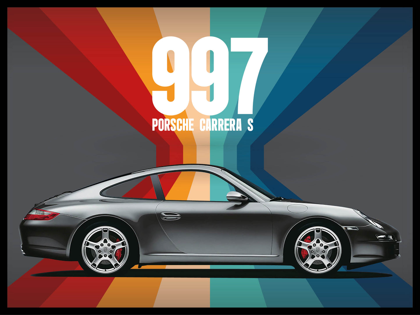 PORSCHE CARRERA 997 COLOR - 30 cm x 40 cm
