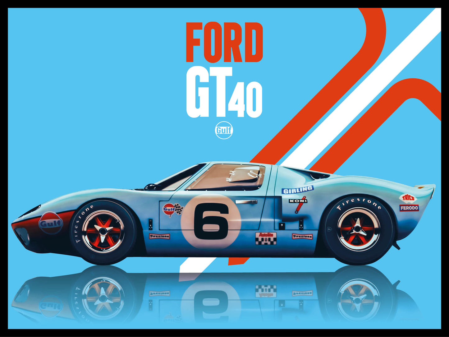 FORD GT 40 - 30 cm x 40 cm