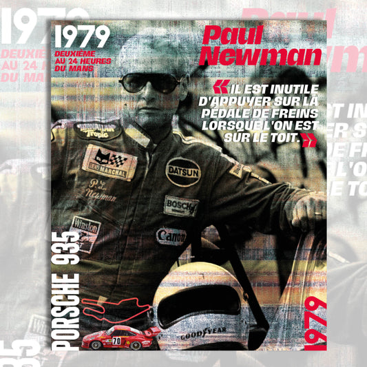 Tableau Paul newman Porsche 935 décoration  The mans tableau 1979