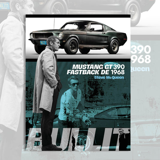 Tableau steve McQueen Bullit FORD MUstang GT 390 tableau