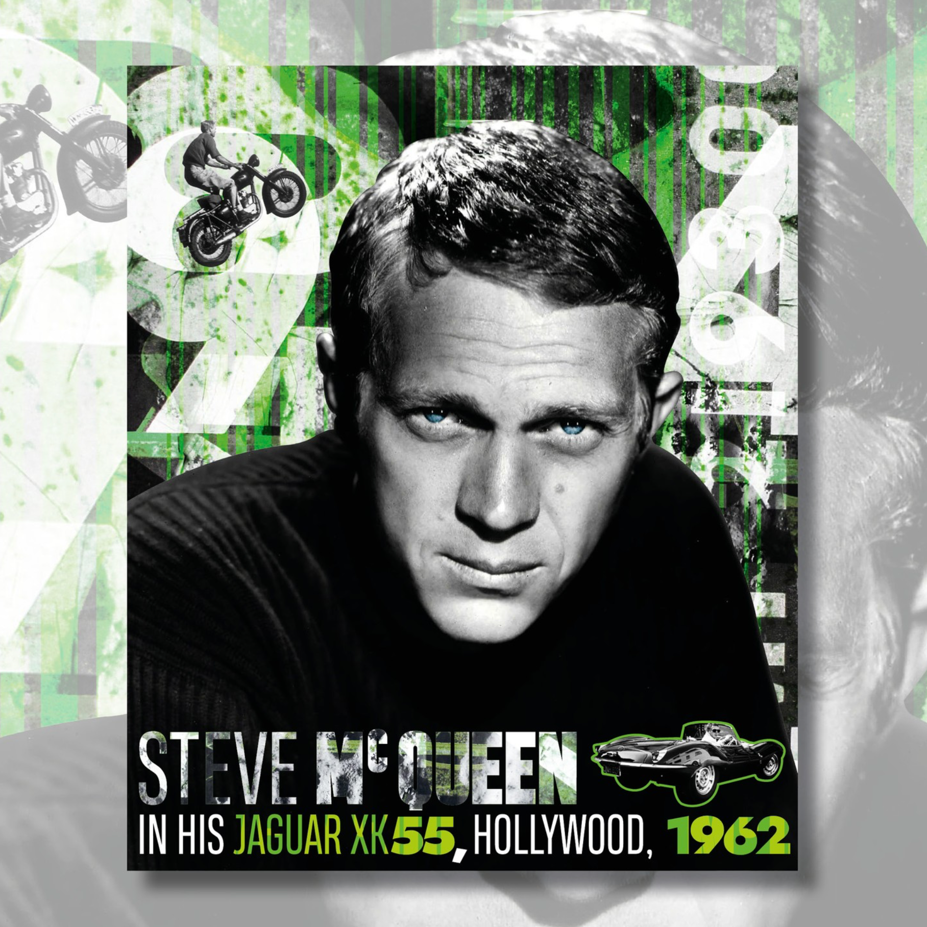 Tableau steve McQueen  jaguar XKSS