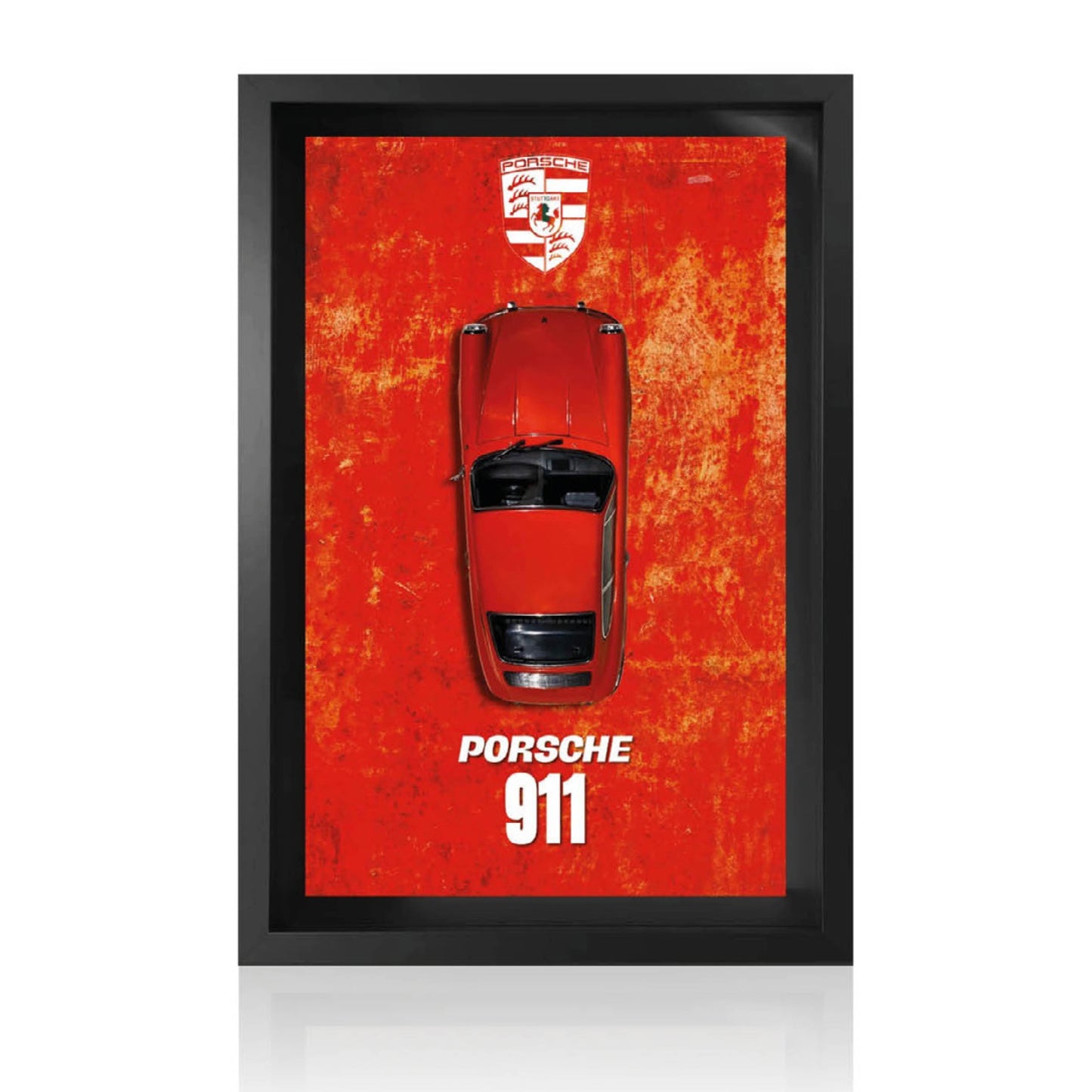 Cadre Porsche 911 ORANGE - 60 cm X 40 cm