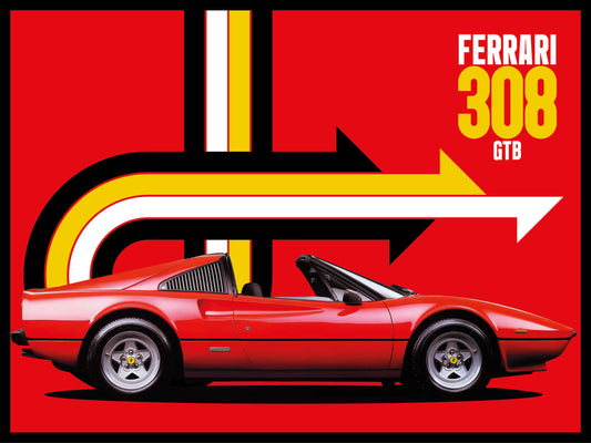 FERRARI 308 GTB MAGNUM - 30 cm x 40 cm