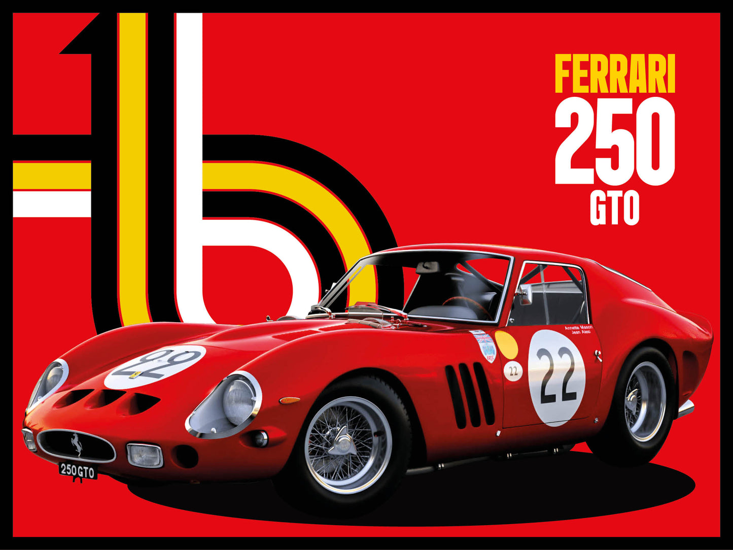 FERRARI 250 GTO - 30 cm x 40 cm